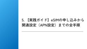 5. 【実践ガイド】eSIMの申し込みから開通設定（APN設定）までの全手順