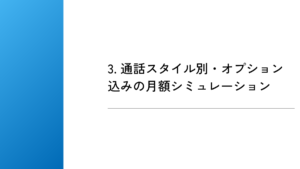 3. 通話スタイル別・オプション込みの月額シミュレーション