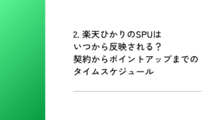 2. 楽天ひかりのSPUはいつから反映される？契約からポイントアップまでのタイムスケジュール
